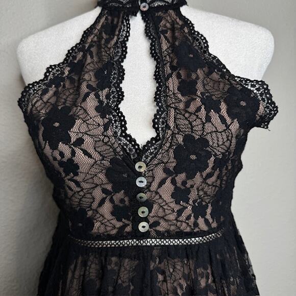 Mia Joy Fairy Goth Black Lace Tiered Ruffle Dress Size Small - Picture 5 of 16